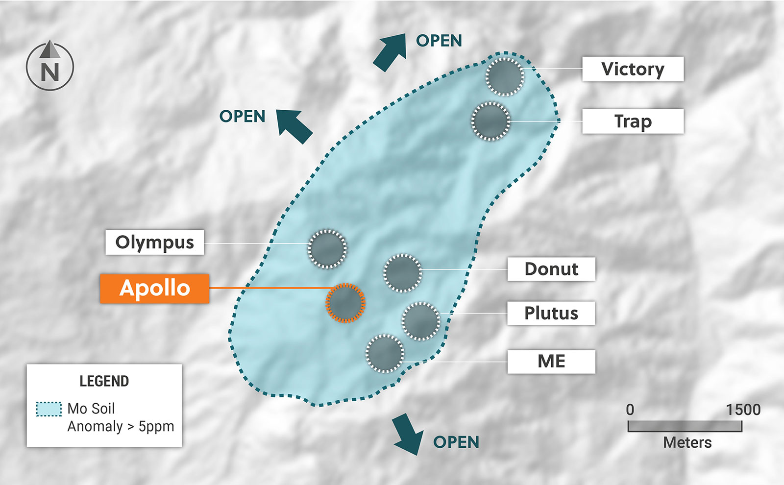 Plan View of the Guayabales Project Highlighting the Apollo Target Area